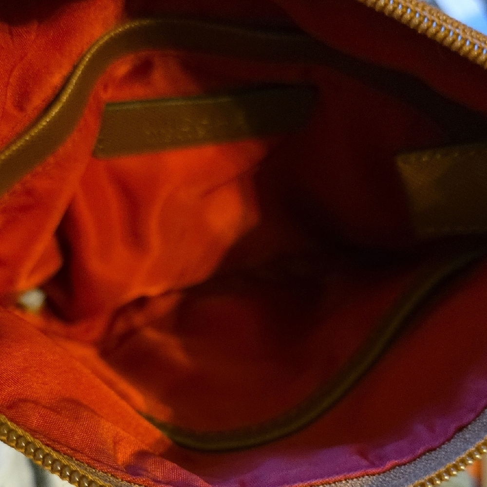 Michael Kors Long Strap Cross Body Red-Orange with Gold Accents Nylon - Picture 7 of 9